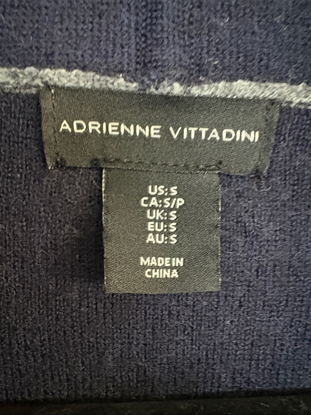 Adrienne Vittadini Gray and Navy Open-Front Cardigan - Picture 2 of 5